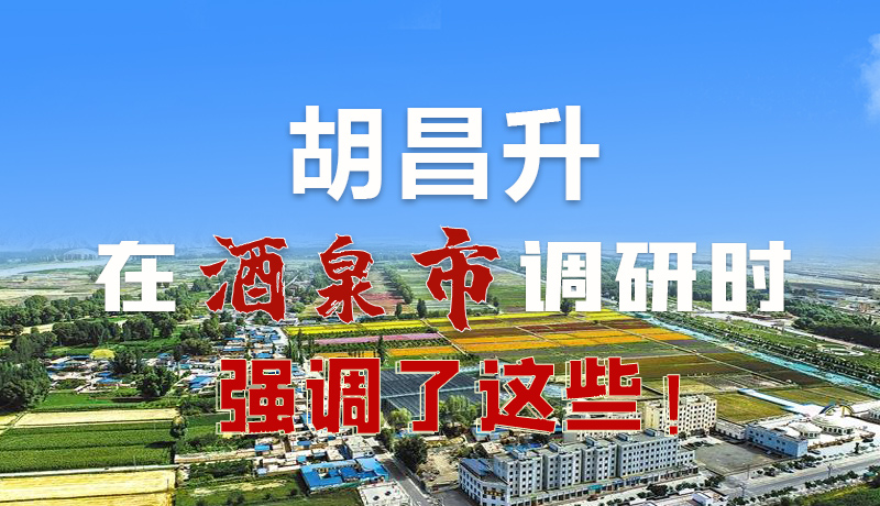 圖解|胡昌升在酒泉市調(diào)研時強(qiáng)調(diào)了這些！