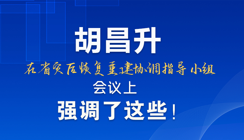 圖解|胡昌升在省災(zāi)后恢復(fù)重建協(xié)調(diào)指導小組會議上強調(diào)了這些！