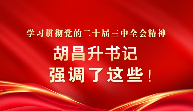 圖解|學(xué)習(xí)貫徹黨的二十屆三中全會(huì)精神 胡昌升書(shū)記強(qiáng)調(diào)了這些！