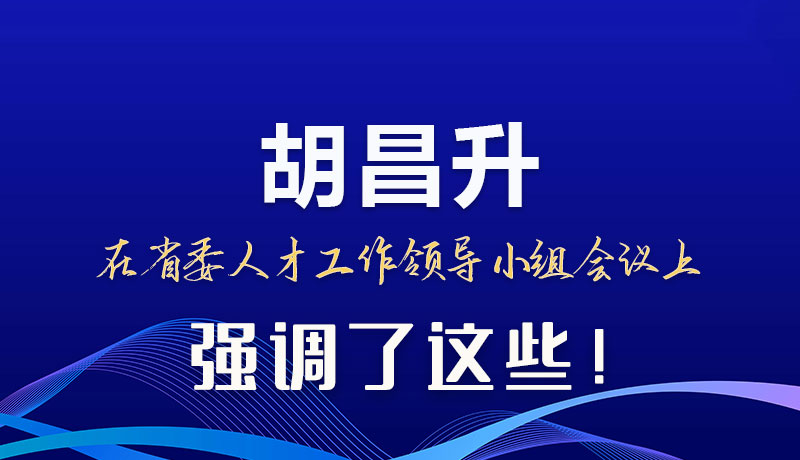 圖解|胡昌升在省委人才工作領(lǐng)導(dǎo)小組會議上強調(diào)了這些！