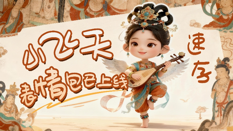 【何以中國·壁畫里的中國】小飛天表情包已上線，速存！