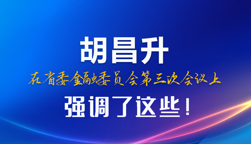 圖解|胡昌升在省委金融委員會第三次會議上強調(diào)了這些！